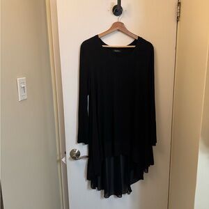 Papillon Black Asymmetrical Tunic Top